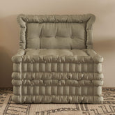 WOWMAX Floor Sofa Couch Bed Convertible Lazy Sofa,Velvet-Taupe